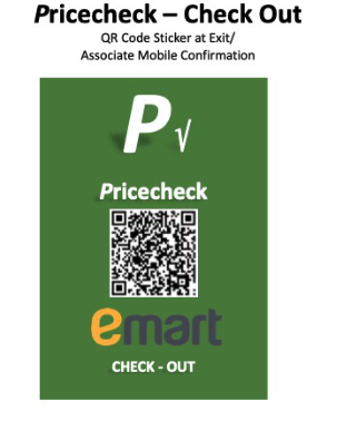 Pricecheck printed QR exit sticker